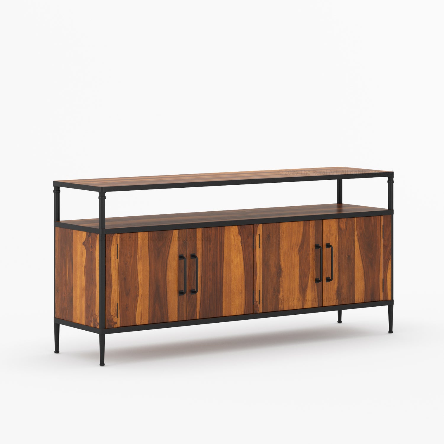 Miami Solid Wood &amp; Iron Sideboard Buffet Console