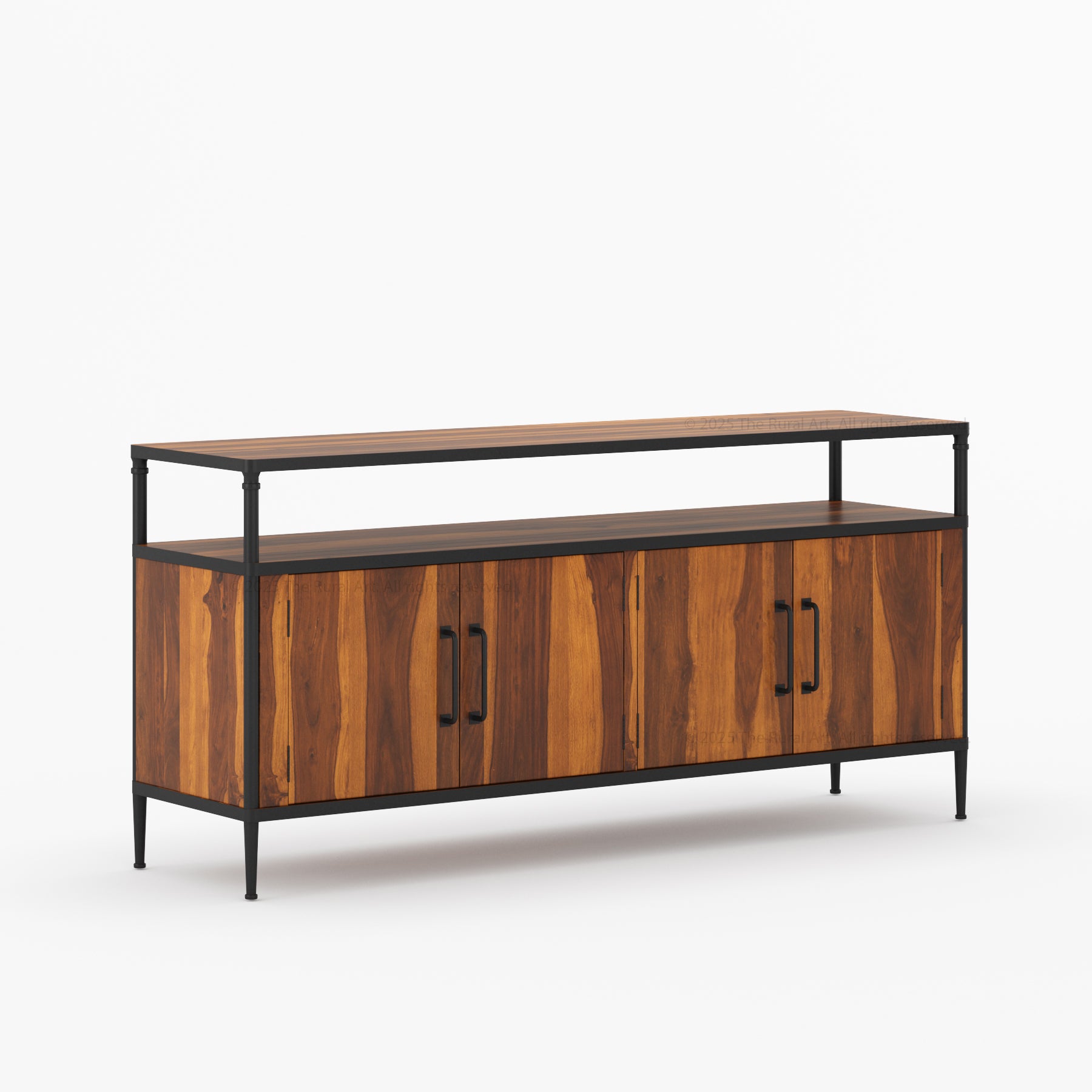 Miami Solid Wood &amp; Iron Sideboard Buffet Console