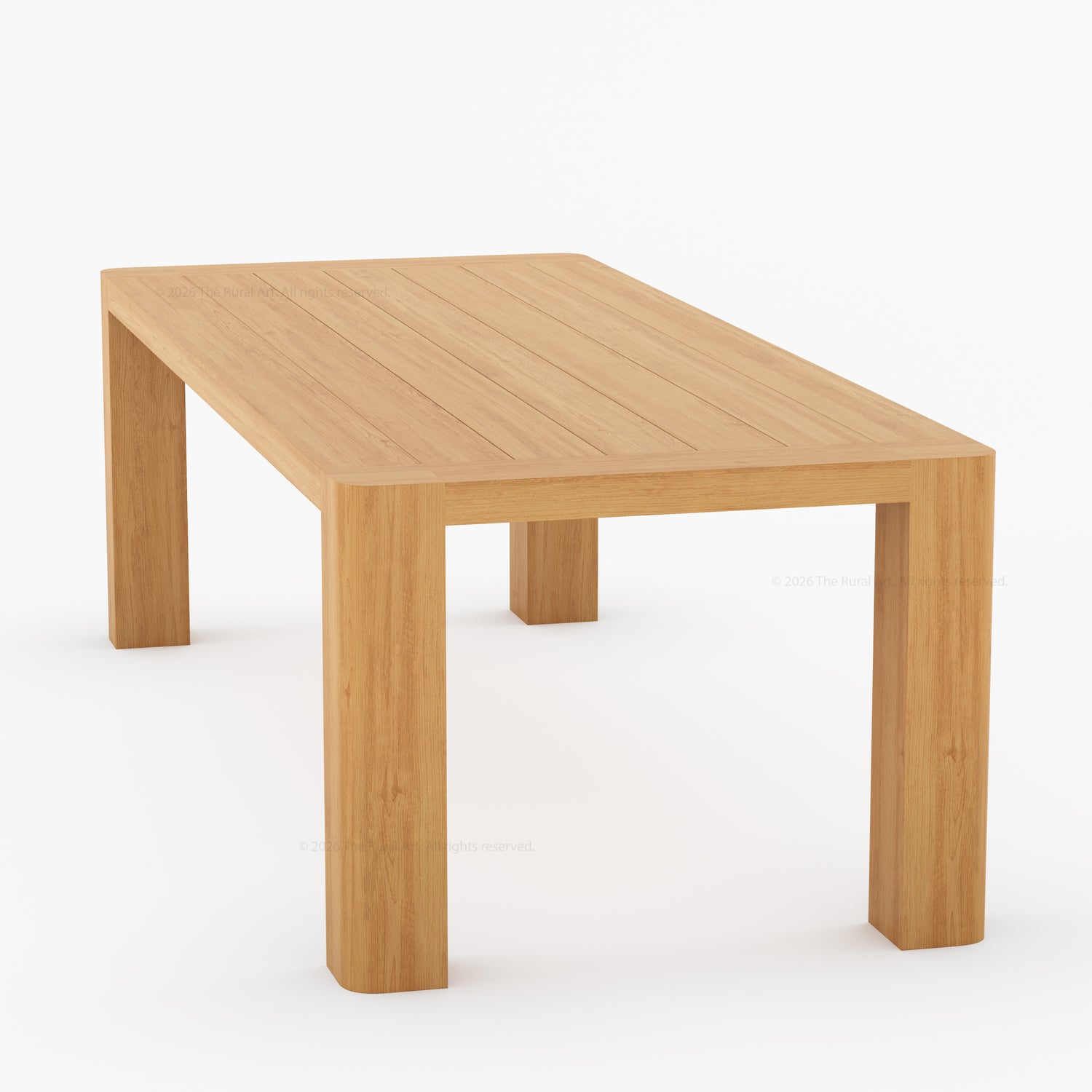 Novato Modern Solid Wood Rectangular Dining Table with Plank Top