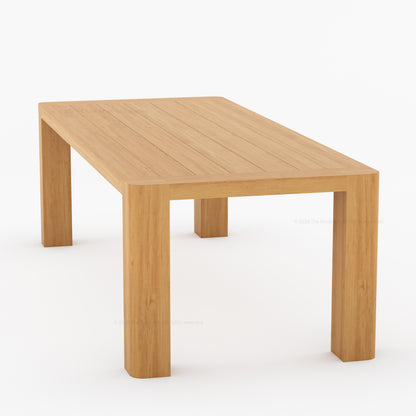 Novato Modern Solid Wood Rectangular Dining Table with Plank Top