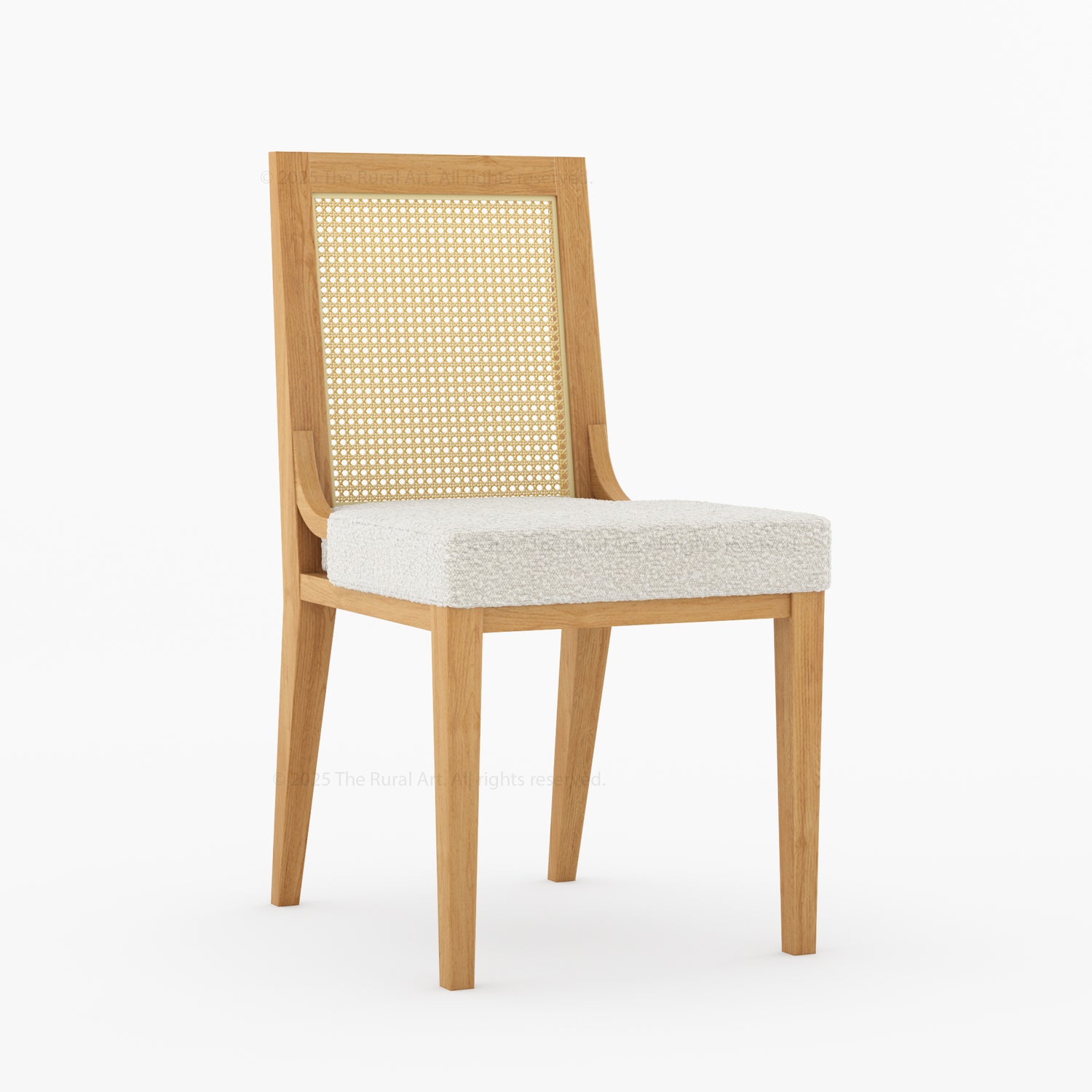 Fairbanks Cane Back Solid Wood Upholstered Dining Chair