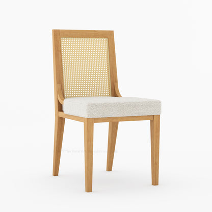 Fairbanks Cane Back Solid Wood Upholstered Dining Chair