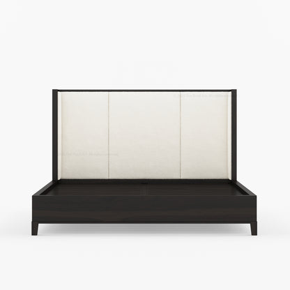 Livingston Luxe Solid Wood Shelter Bed with Bouclé Upholstered