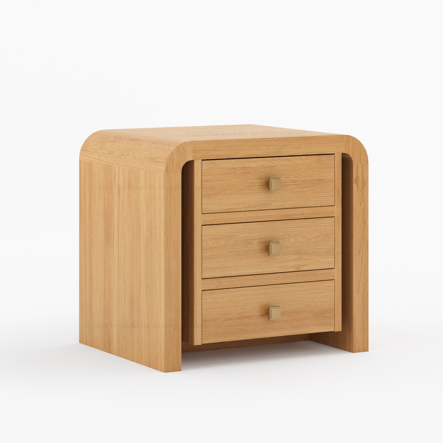 Stockton Solid Wood Nightstand With Three Drawers