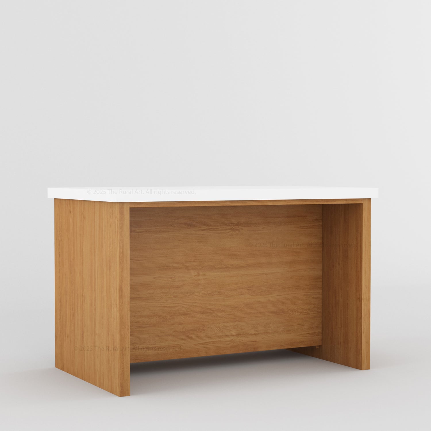 Dothan Solid Wood Kitchen Island with Quartz Top &amp; Seating