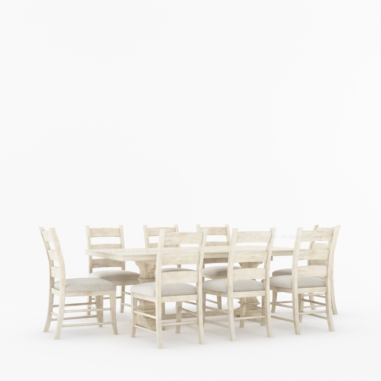 Goldfield Classic Solid Wood Dining Table &amp; Ladder Back Chair Set