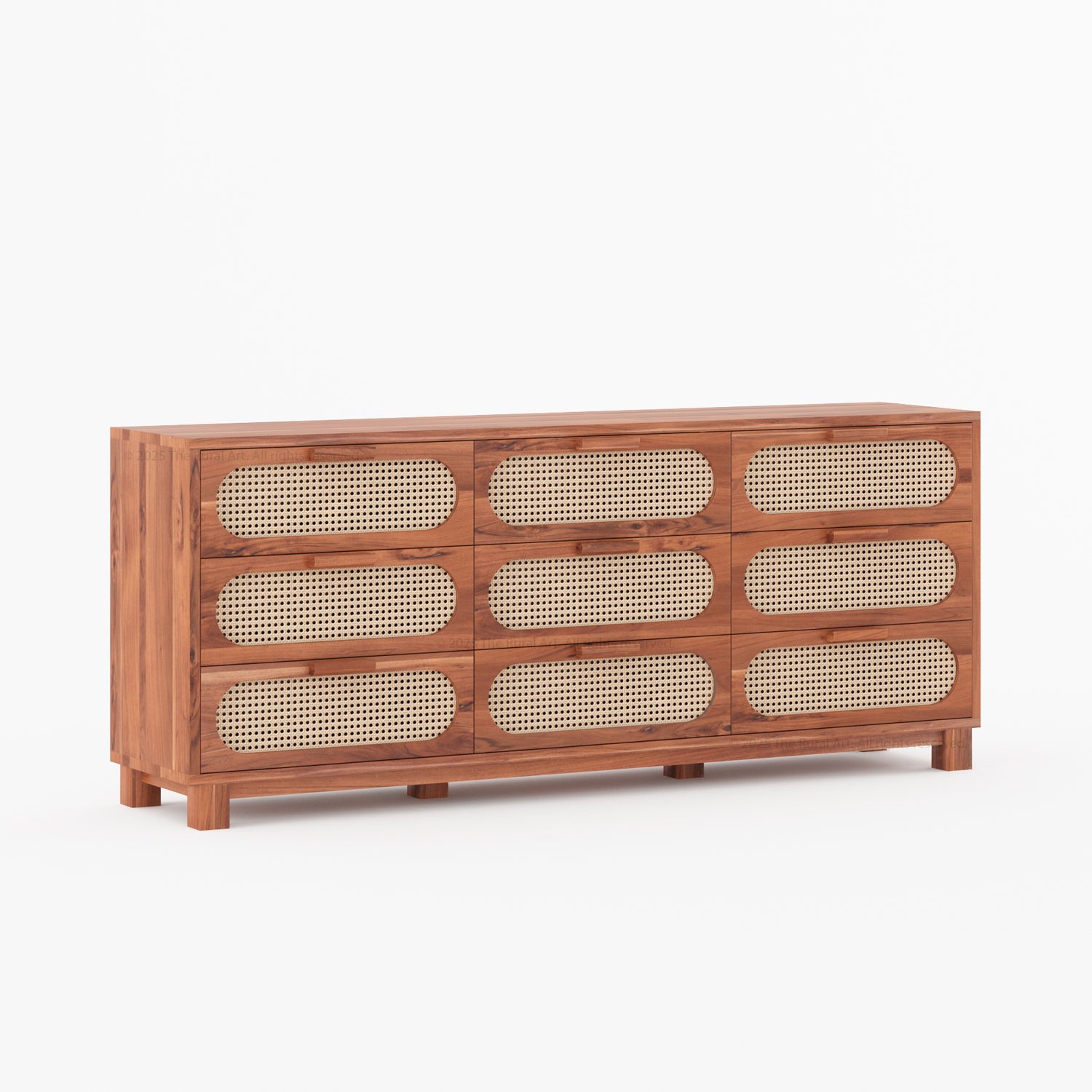 Davis Solid Wood Dresser with Woven Cane Details