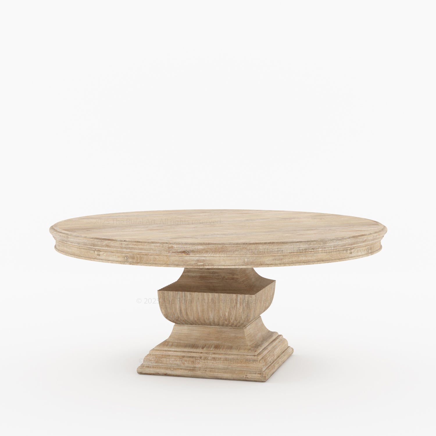 Scottsdale Round Pedestal Solid Wood Dining Table with Sculptural Pedestal