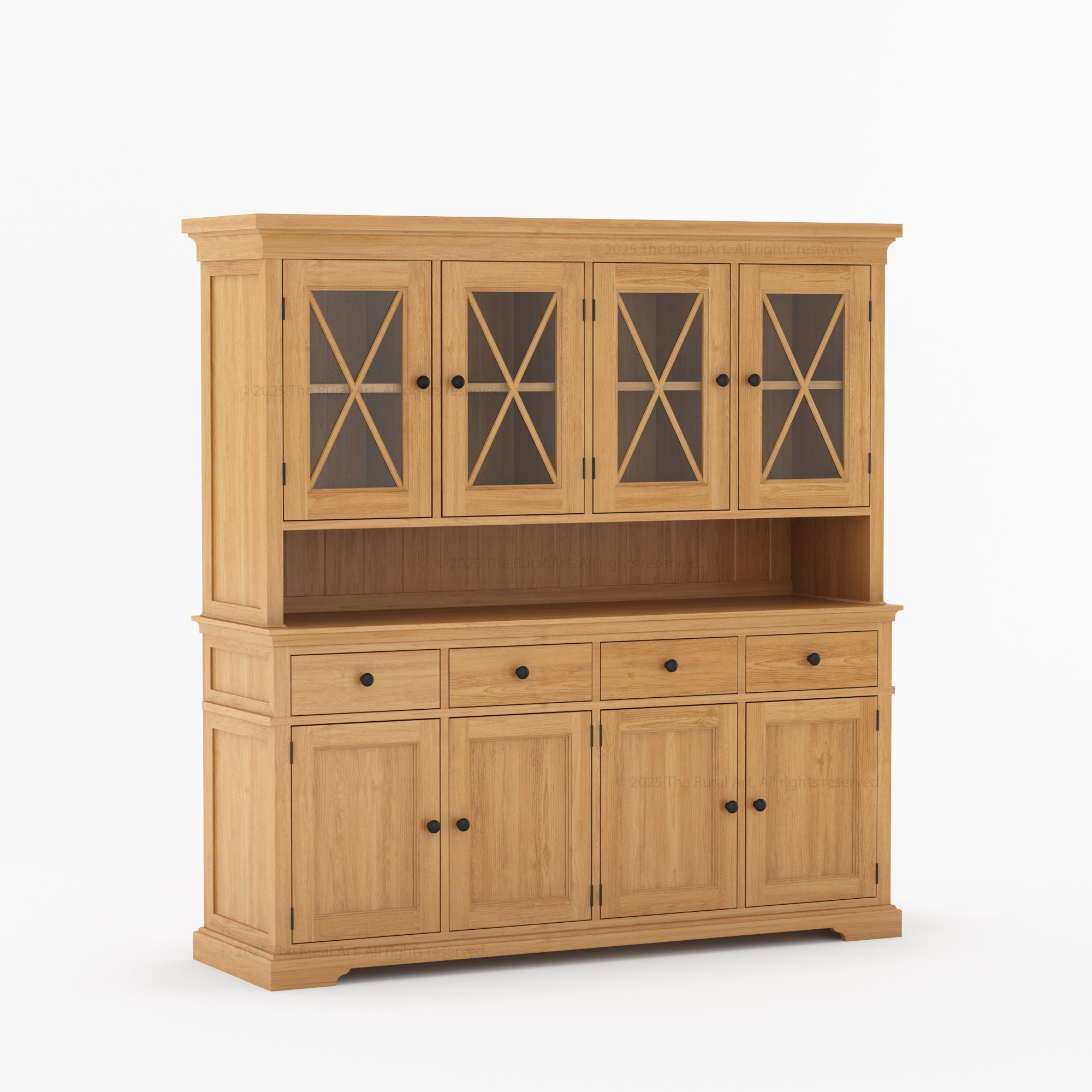 Sherman Solid Wood Buffet with Hutch China Display Cabinet