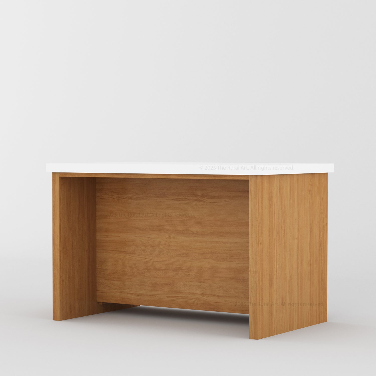 Dothan Solid Wood Kitchen Island with Quartz Top &amp; Seating
