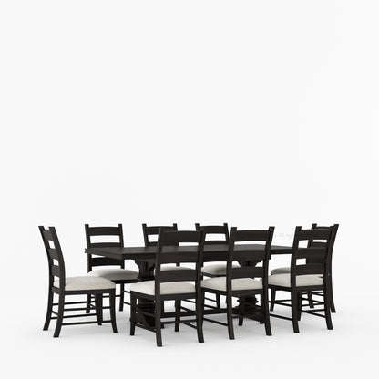 Goldfield Classic Solid Wood Dining Table &amp; Ladder Back Chair Set
