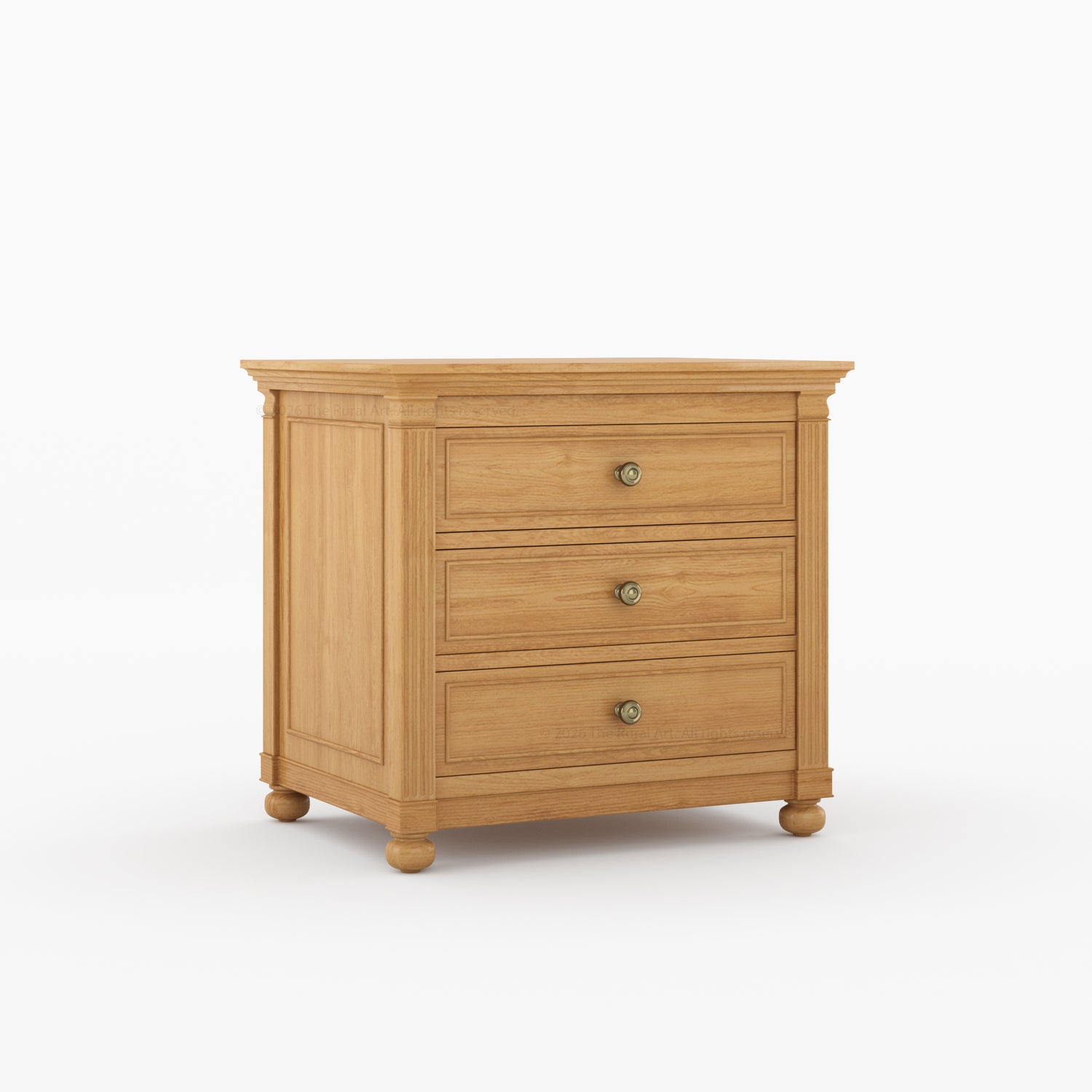 Kingman Grand Solid Wood Canopy Bed and Nightstand Set with Fluted Columns