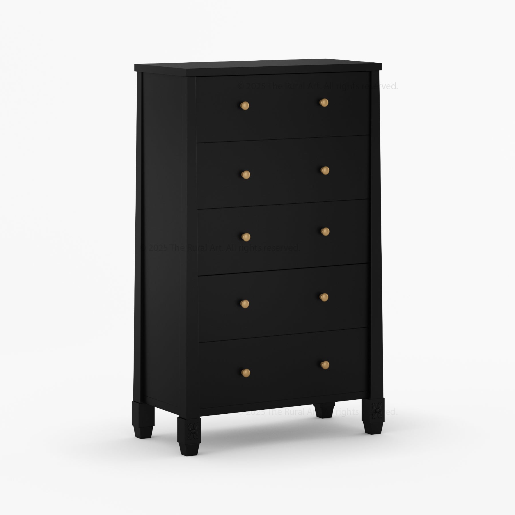 Dothan Solid Wood Dresser with Carved Floral Legs