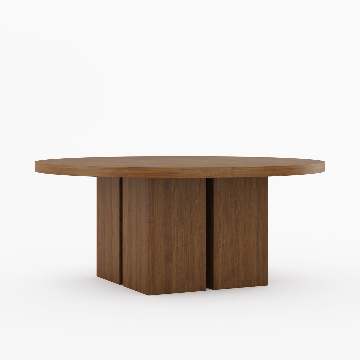 Ozark Round Wooden Pedestal Dining Table with Cane-Back Upholstered Chairs