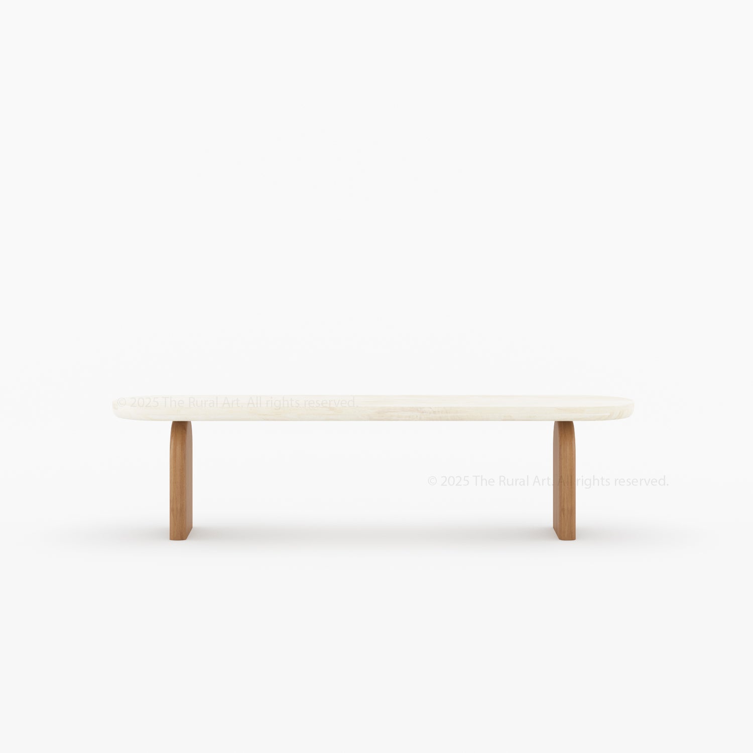 Blytheville Dual Tone Dining Bench with Curved Edges