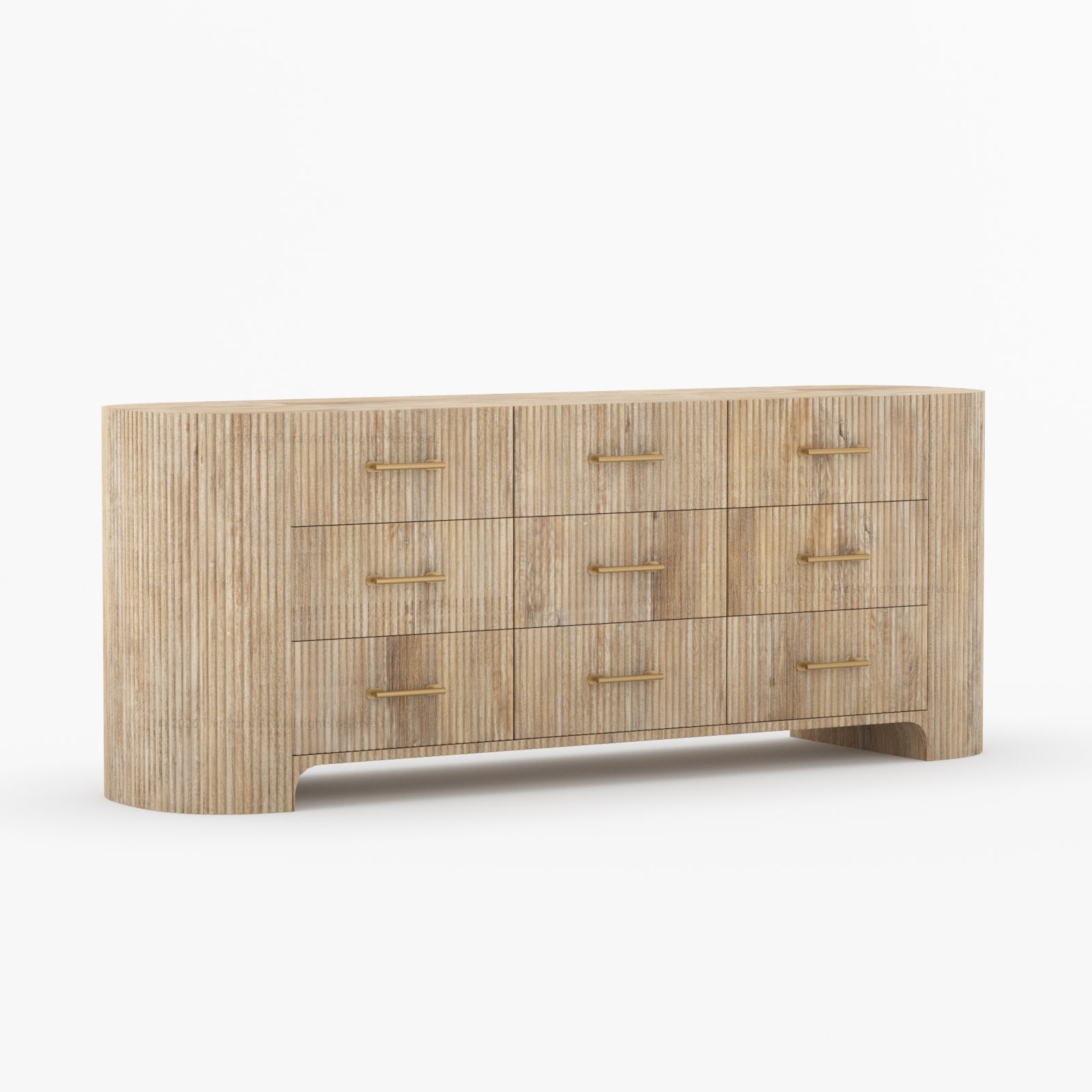 Bartow Fluted Solid Wood Dresser – 5, 6, 7 &amp; 9 Drawer Storage Chest