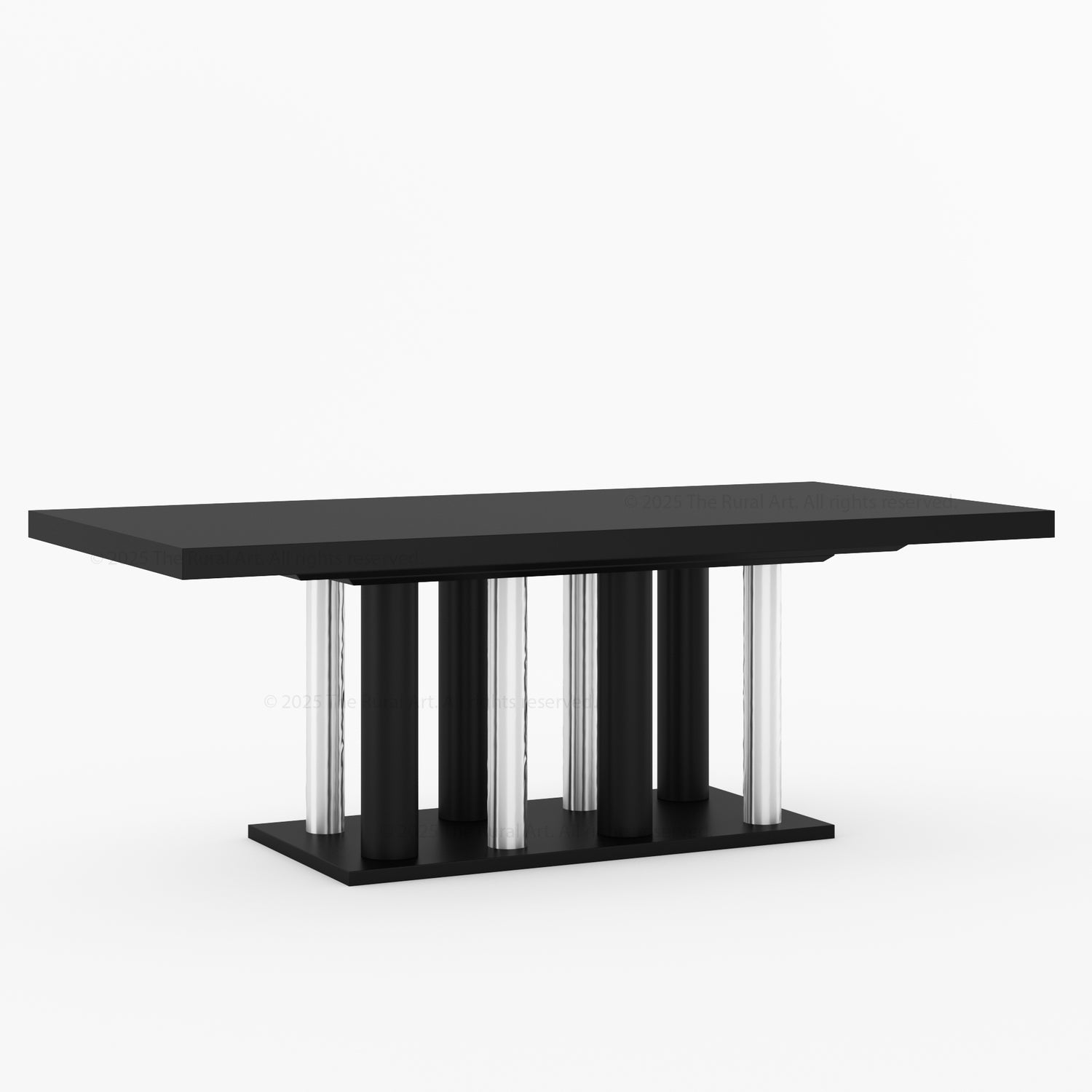 Fairbanks Modern Rectangular Wooden Dining Table with Cylinder Pedestal Base