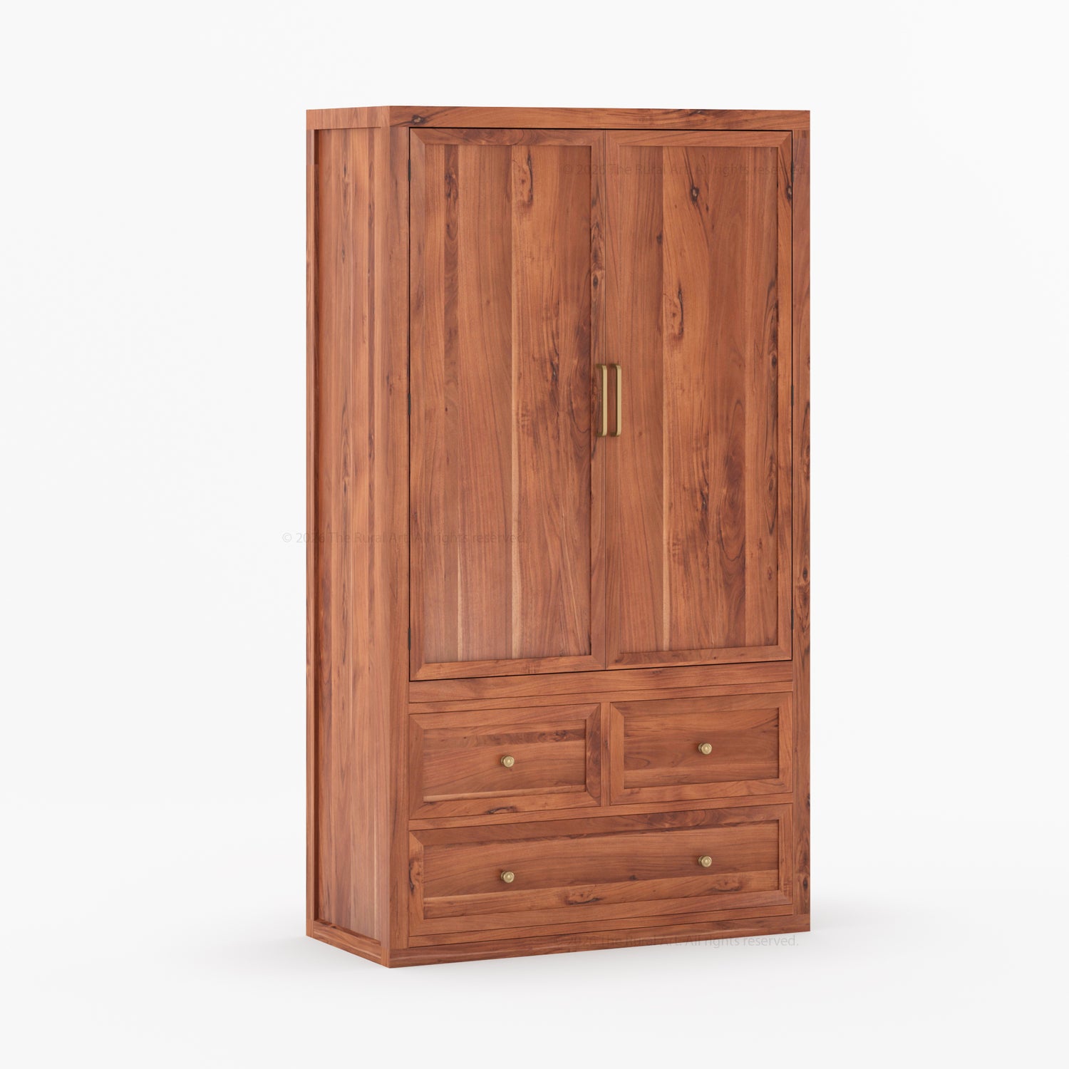 Seward Solid Wood Armoire with Drawers and Hanging Storage
