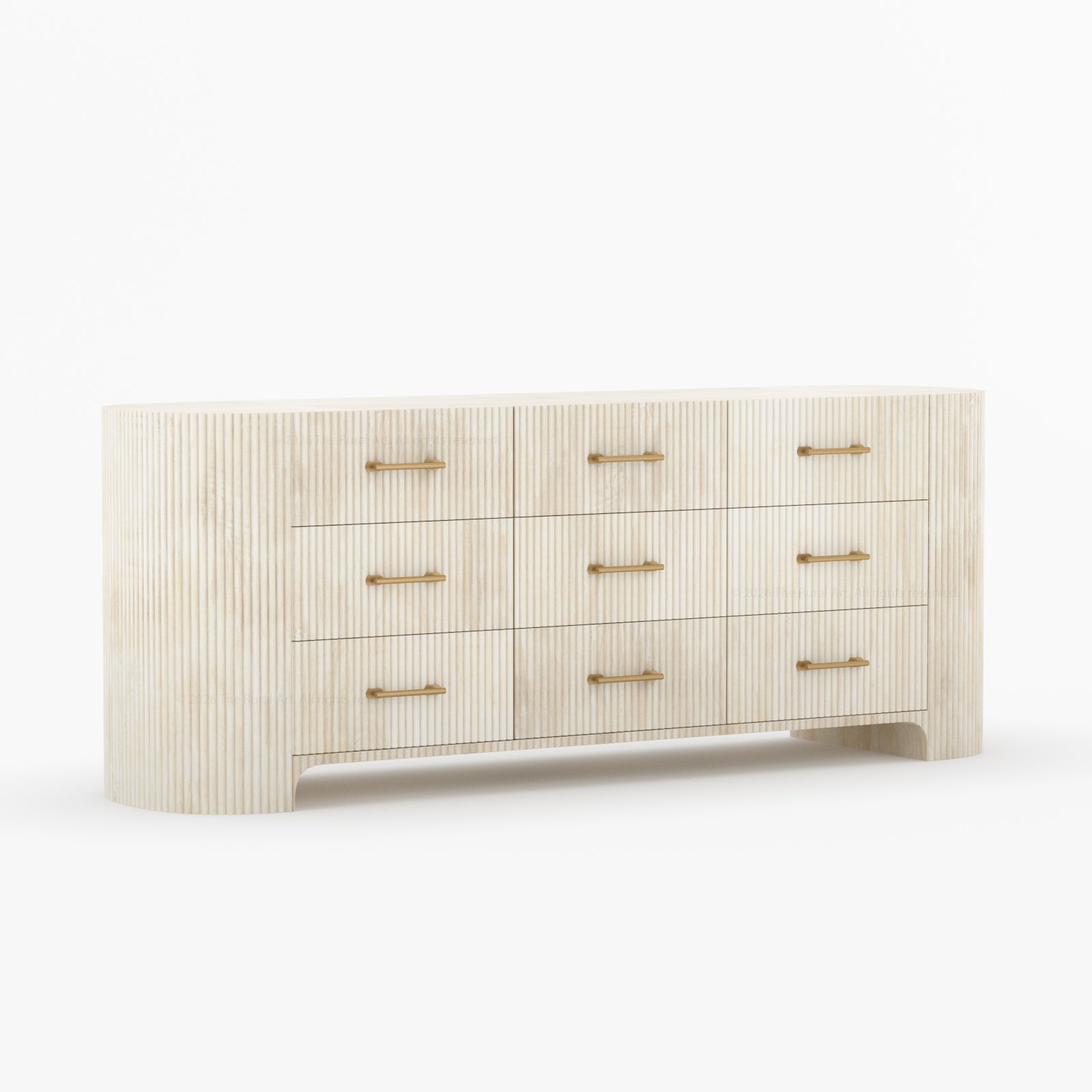 Bartow Fluted Solid Wood Dresser – 5, 6, 7 &amp; 9 Drawer Storage Chest