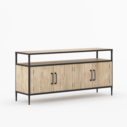 Miami Solid Wood &amp; Iron Sideboard Buffet Console
