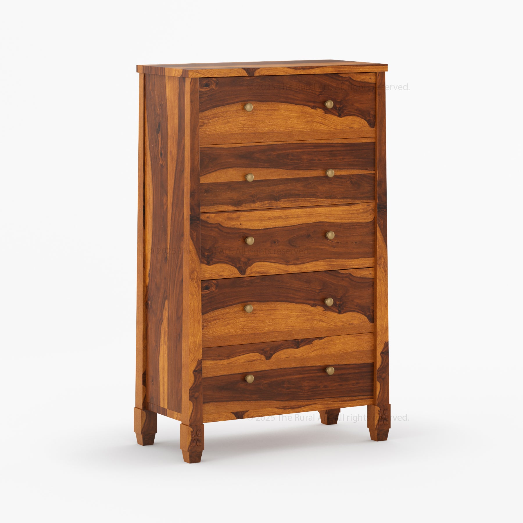 Dothan Solid Wood Dresser with Carved Floral Legs