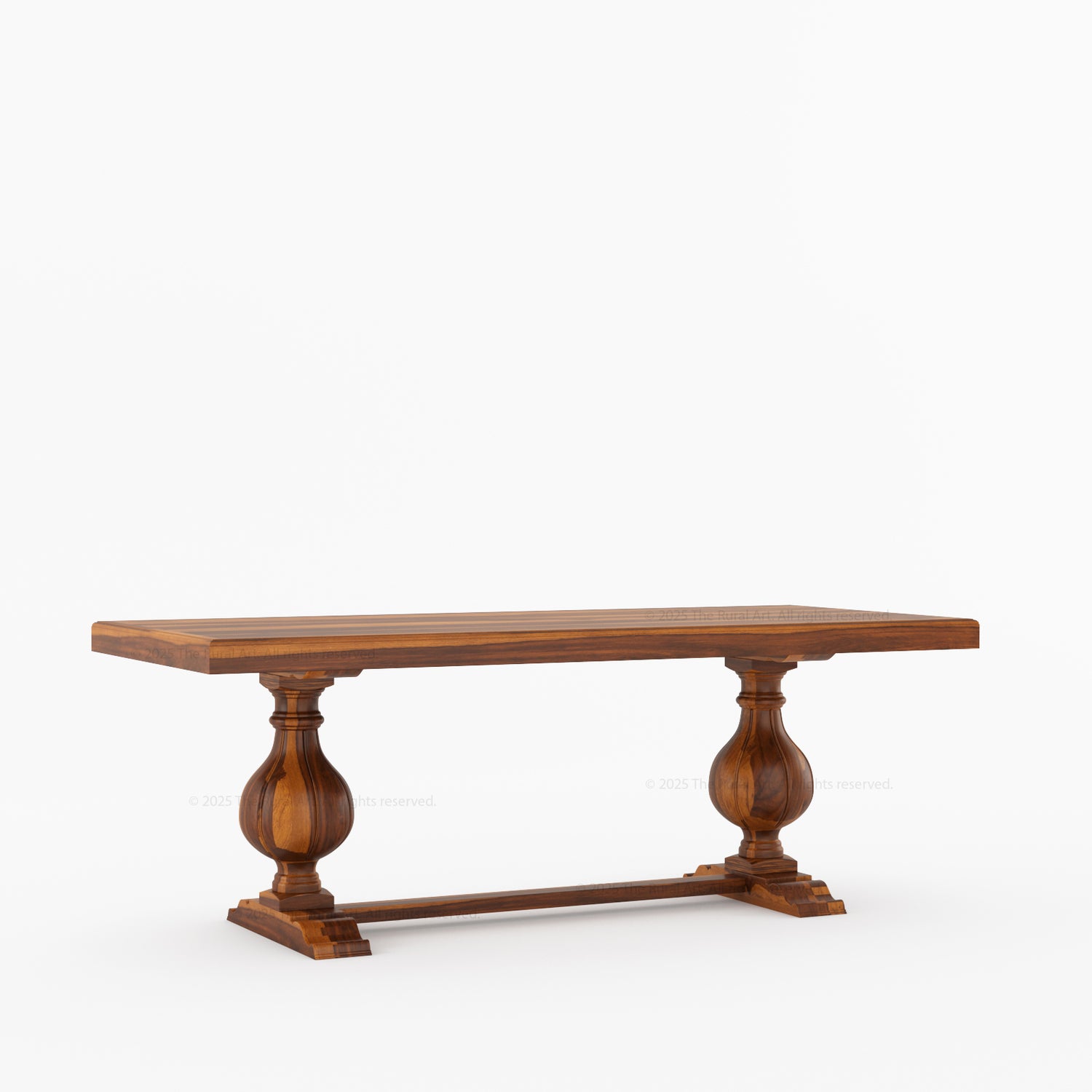 Manhattan Dual-Tone Solid Wood Dining Table with Pedestal Base