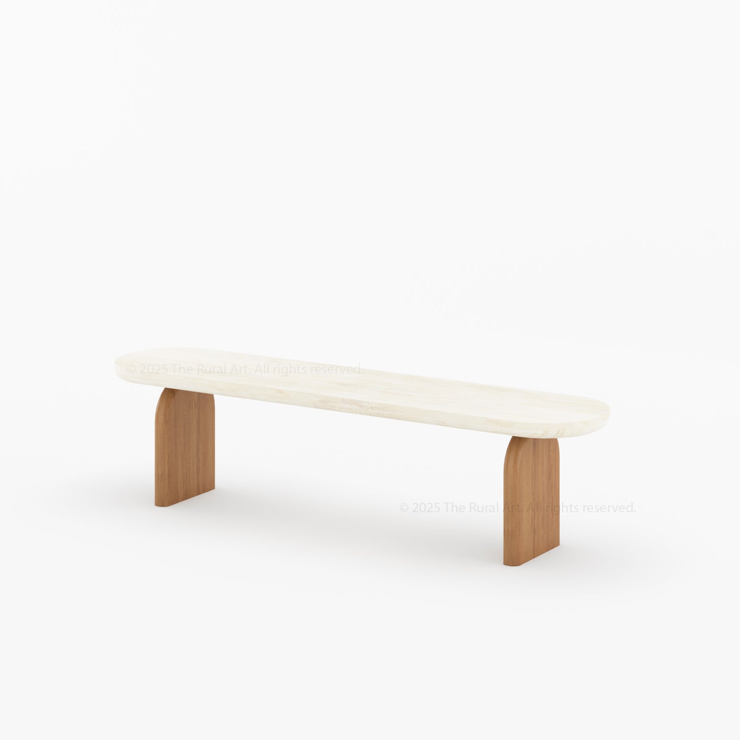 Blytheville Dual Tone Dining Bench with Curved Edges
