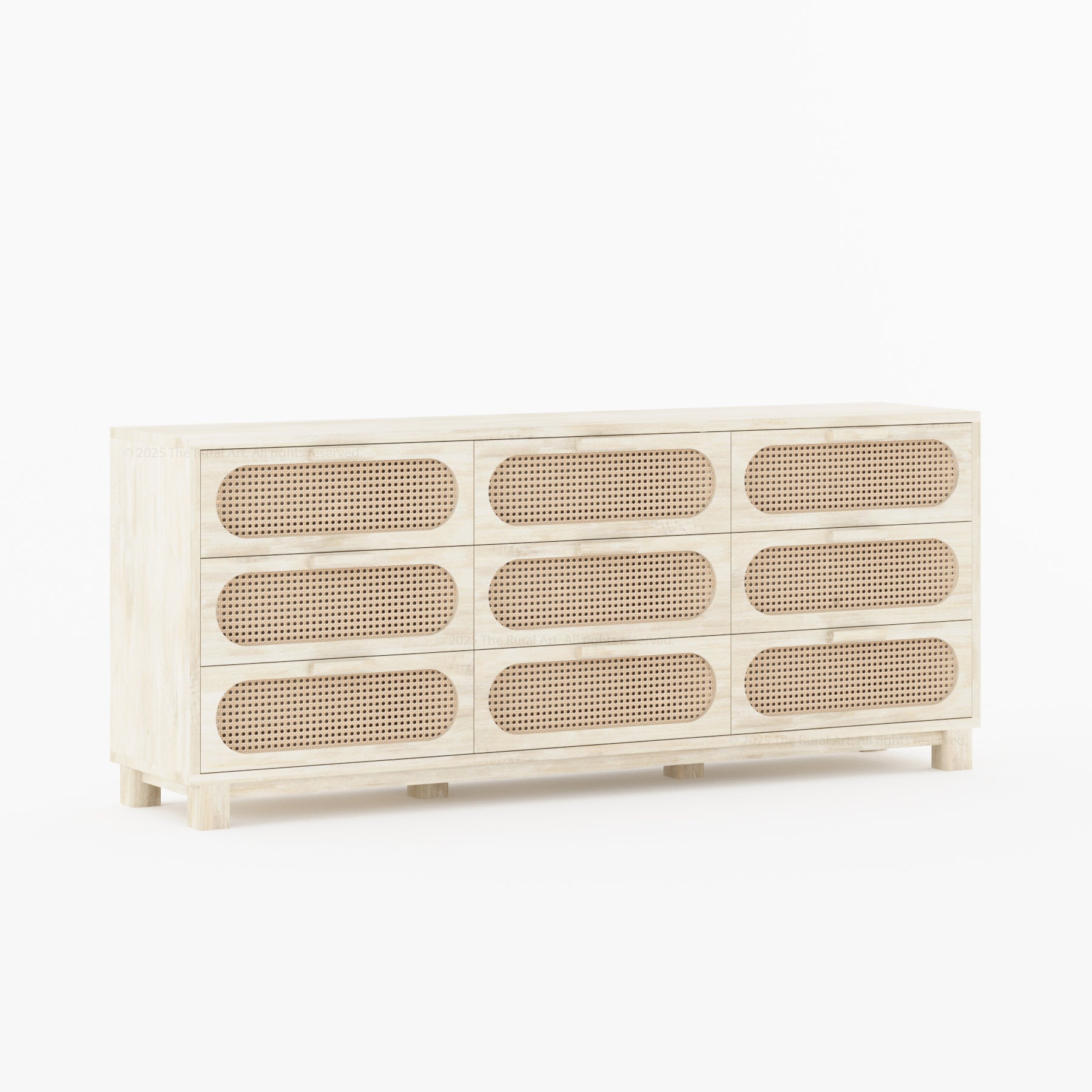 Davis Solid Wood Dresser with Woven Cane Details