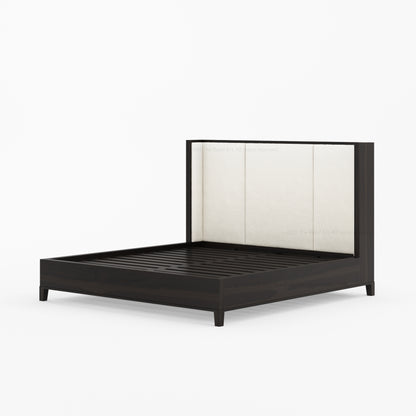 Livingston Luxe Solid Wood Shelter Bed with Bouclé Upholstered
