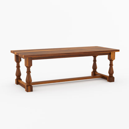Bisbee Heritage Solid Wood Dining Table with Turned Legs &amp; Stretcher Base