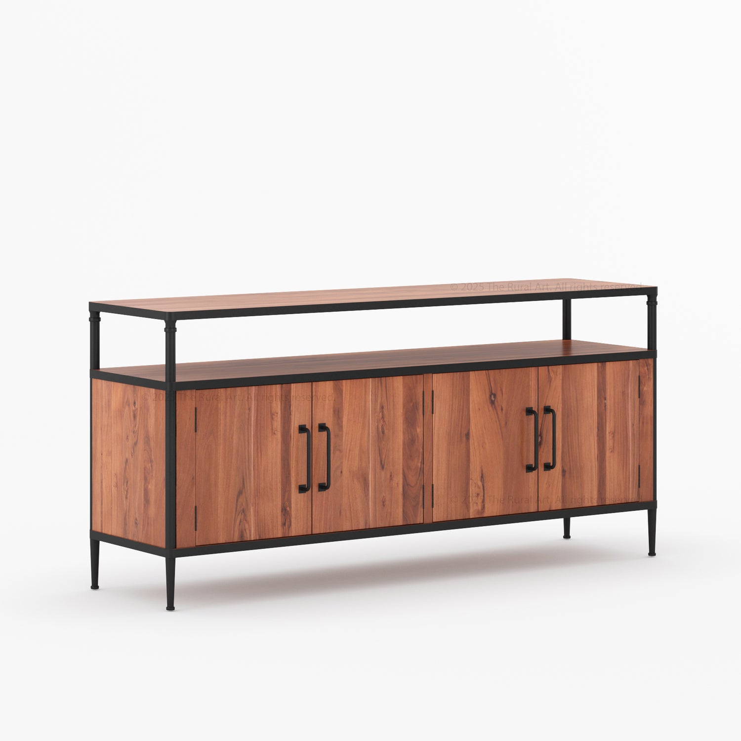Miami Solid Wood &amp; Iron Sideboard Buffet Console