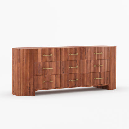 Bartow Fluted Solid Wood Dresser – 5, 6, 7 &amp; 9 Drawer Storage Chest