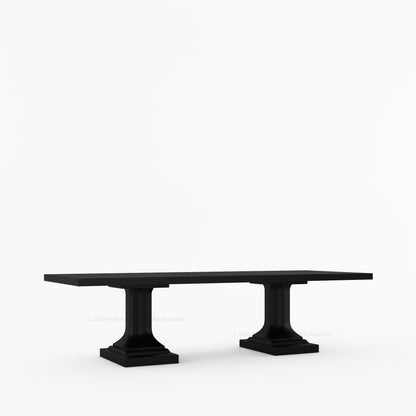 Medina Solid Wood Pedestal Dining Table | Mid-Century Modern Table for 4, 6, 8, 10, or 12