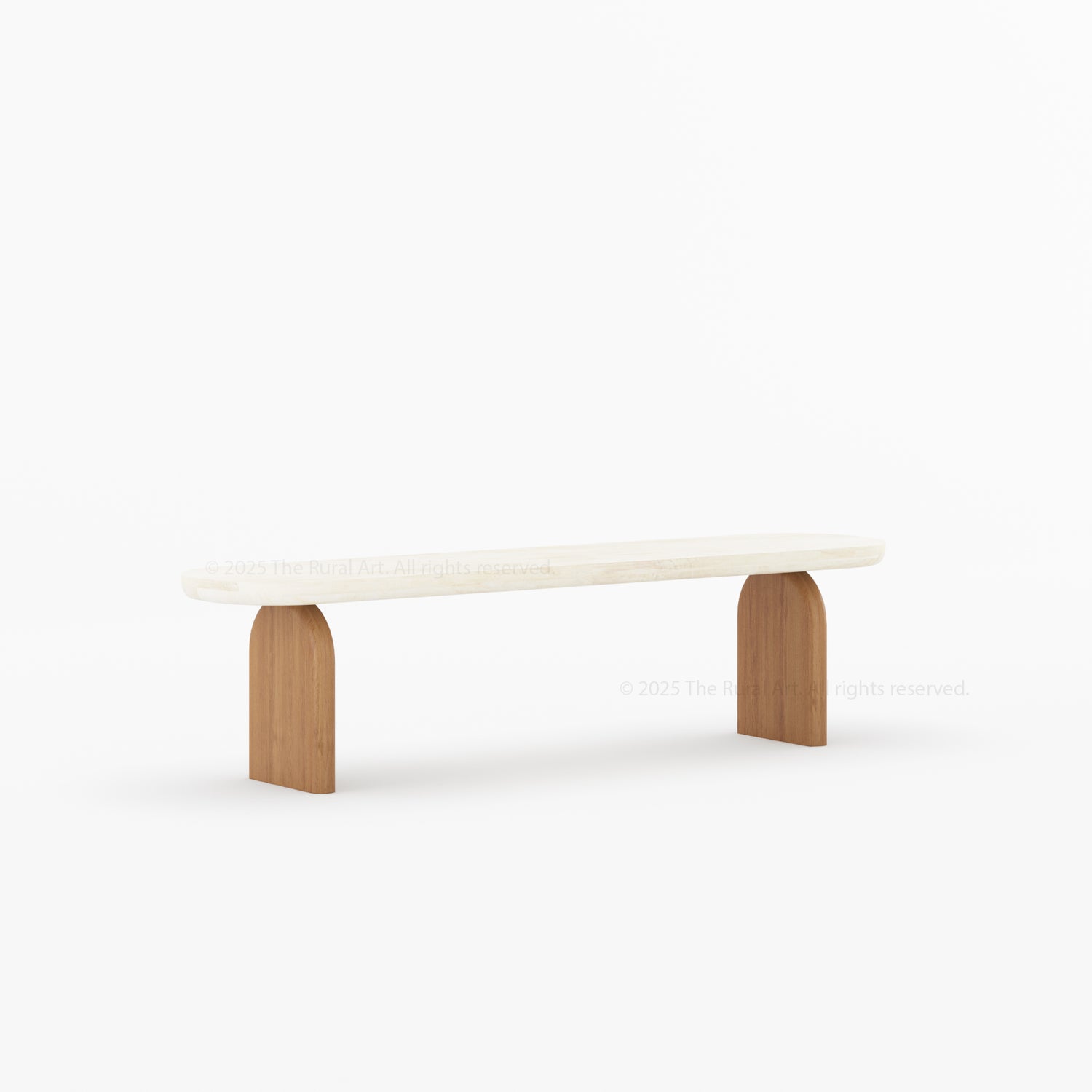 Blytheville Dual Tone Dining Bench with Curved Edges
