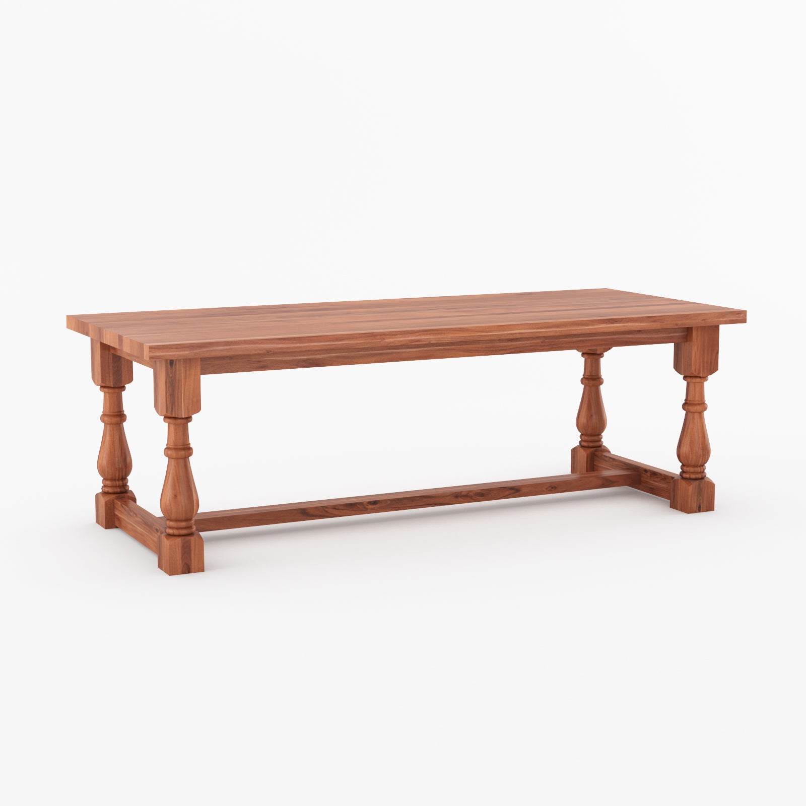Bisbee Heritage Solid Wood Dining Table with Turned Legs &amp; Stretcher Base