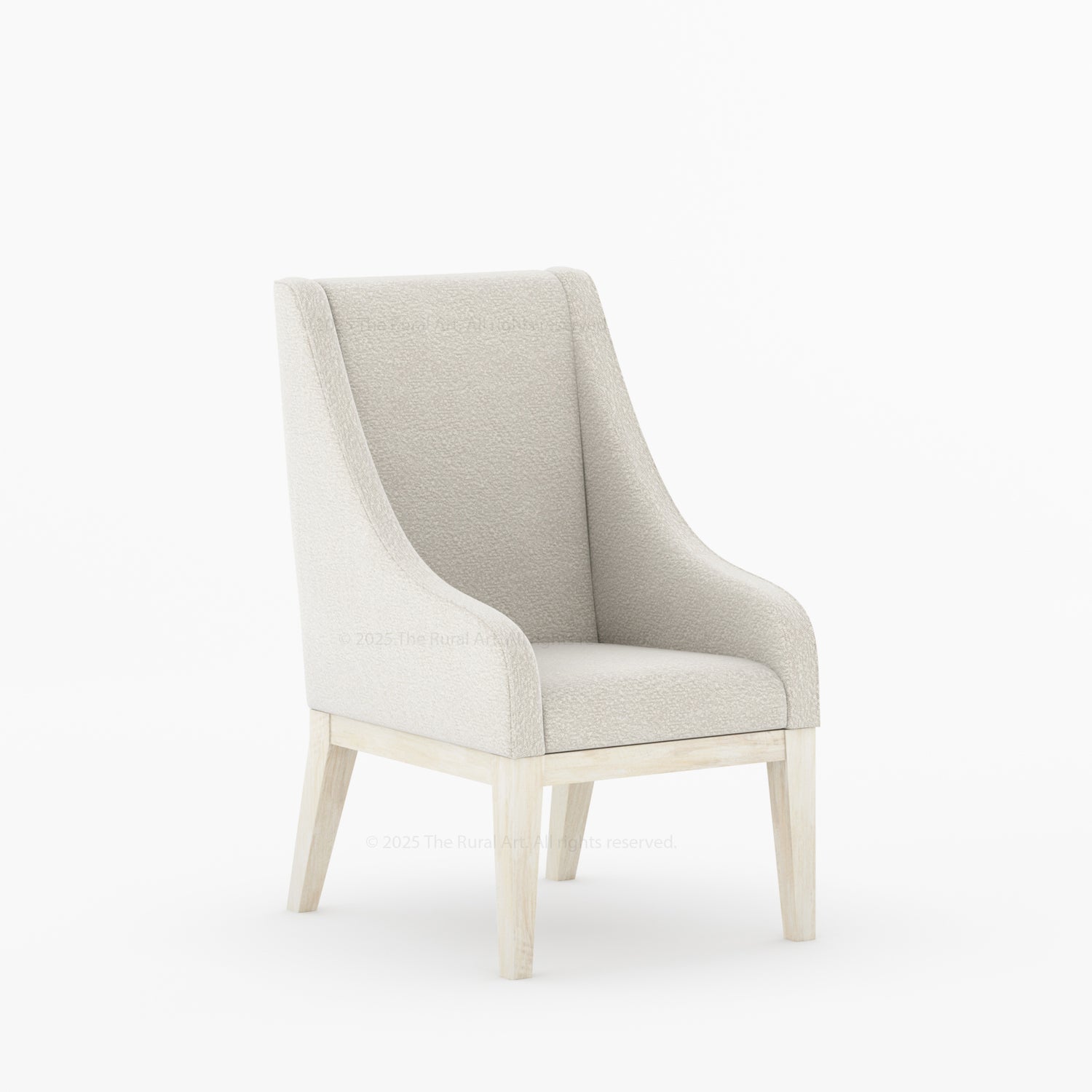 Phoenix Upholstered Dining Armchair With Bouclé Fabric