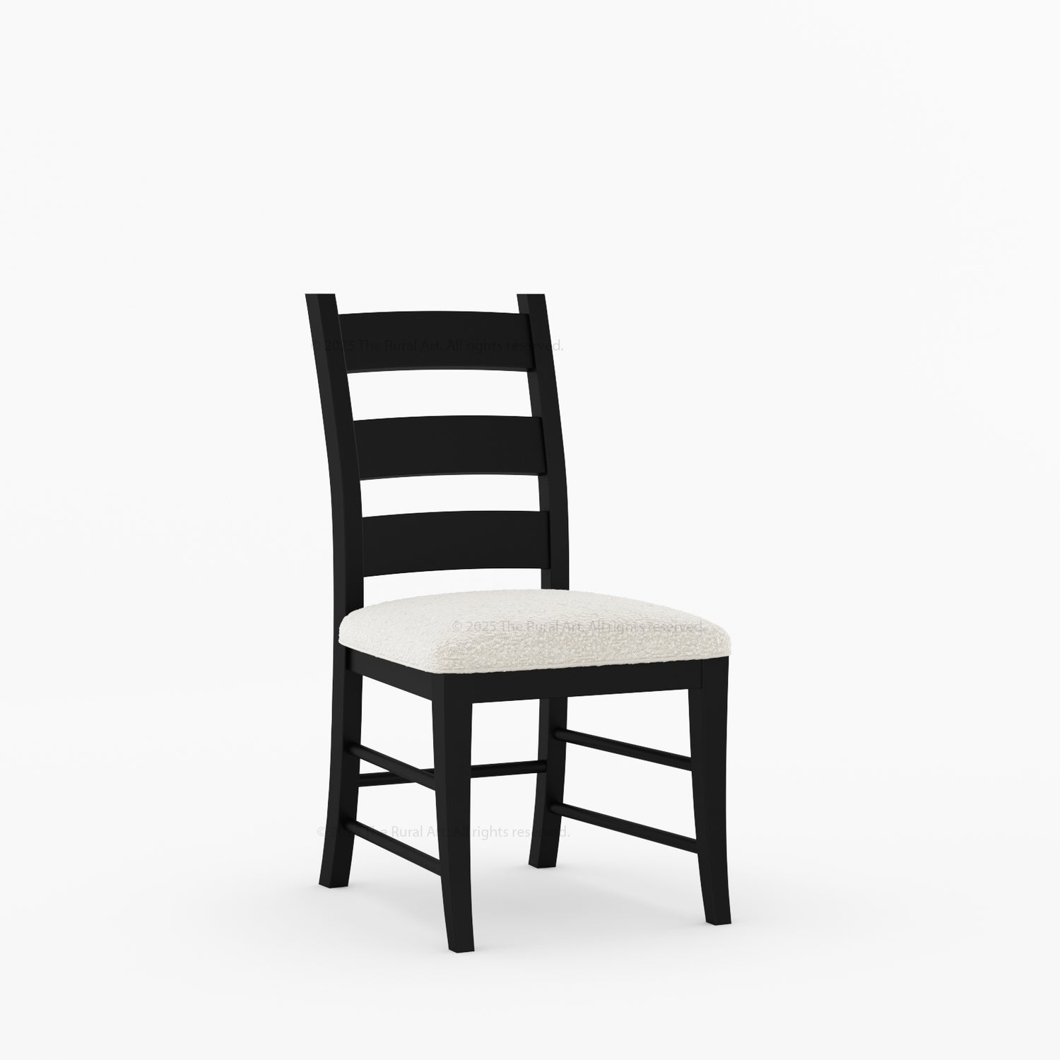 Goldfield Solid Wood Ladder Back Dining Chair with Upholstered Seat