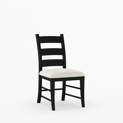 Goldfield Solid Wood Ladder Back Dining Chair with Upholstered Seat