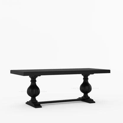 Manhattan Dual-Tone Solid Wood Dining Table with Pedestal Base