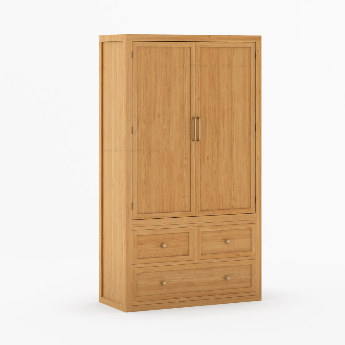 Seward Solid Wood Armoire with Drawers and Hanging Storage