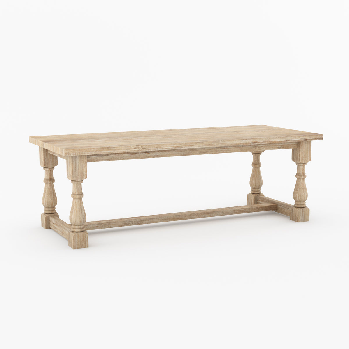 Bisbee Heritage Solid Wood Dining Table with Turned Legs &amp; Stretcher Base
