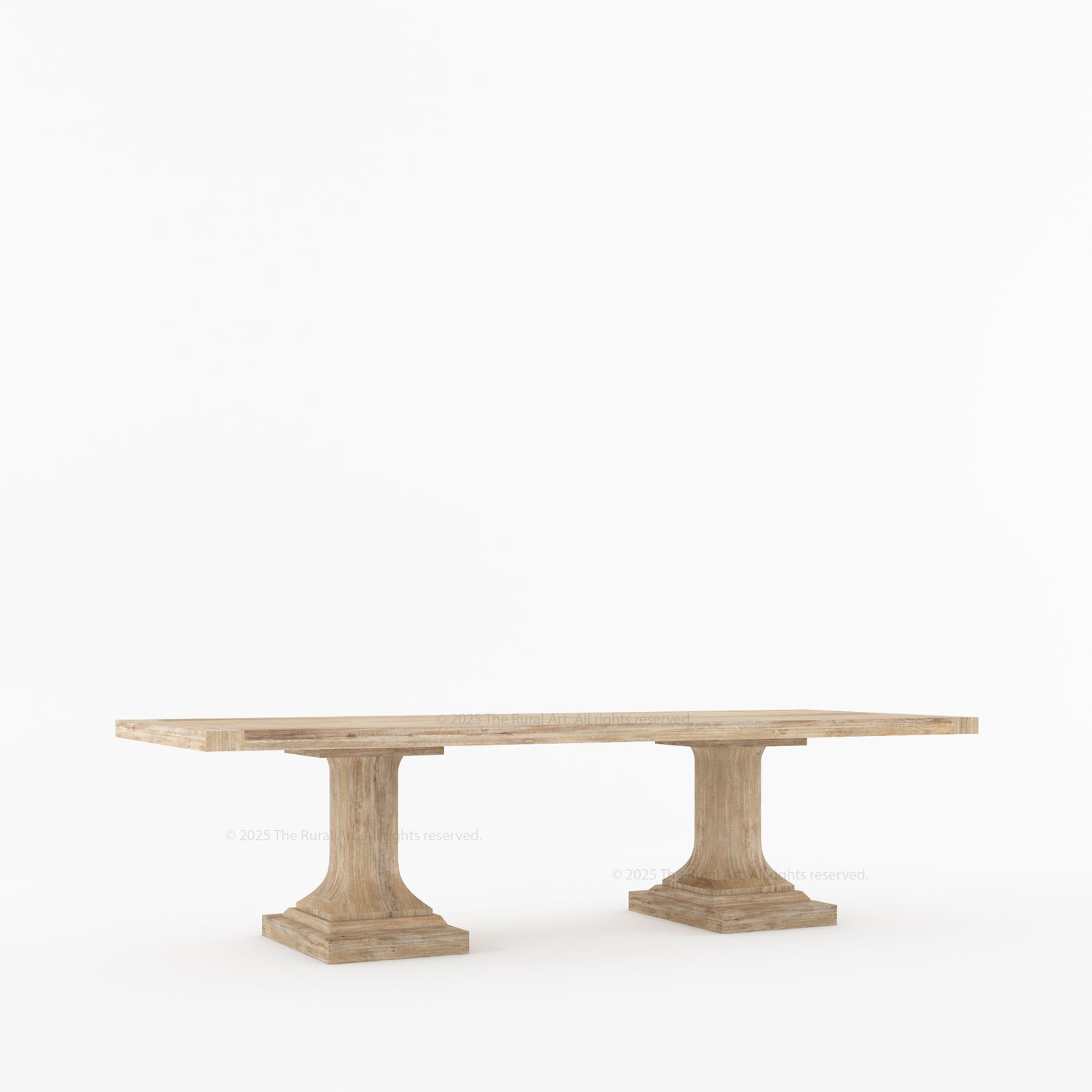 Medina Solid Wood Pedestal Dining Table | Mid-Century Modern Table for 4, 6, 8, 10, or 12