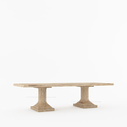 Medina Solid Wood Pedestal Dining Table | Mid-Century Modern Table for 4, 6, 8, 10, or 12