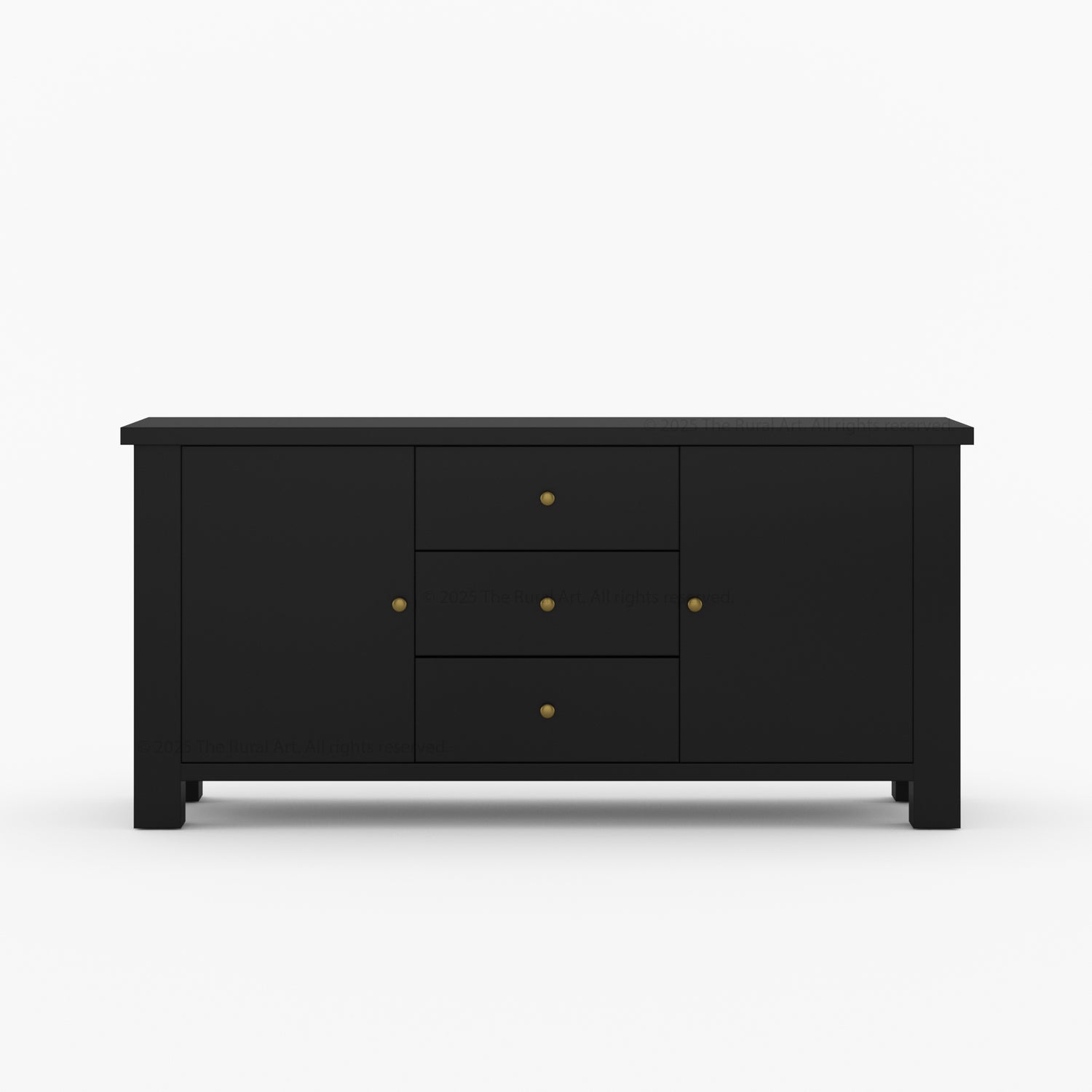 Black sideboard with three drawers 