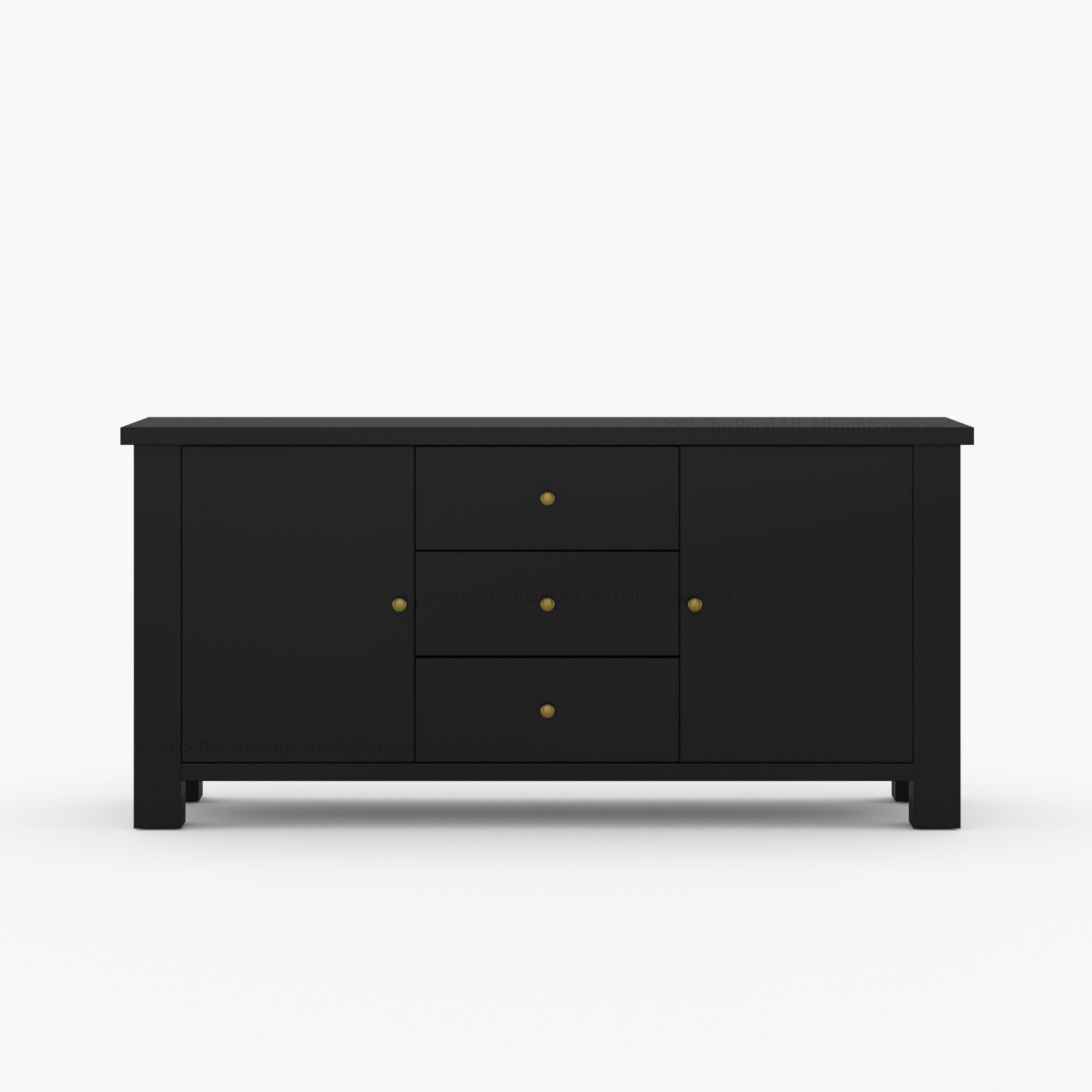 Black sideboard with three drawers 