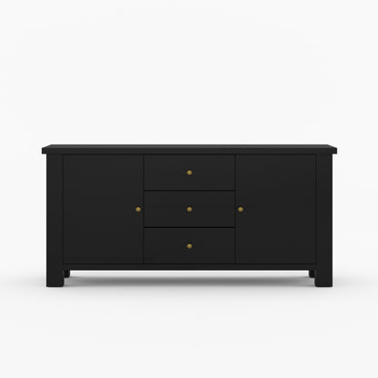 Black sideboard with three drawers 