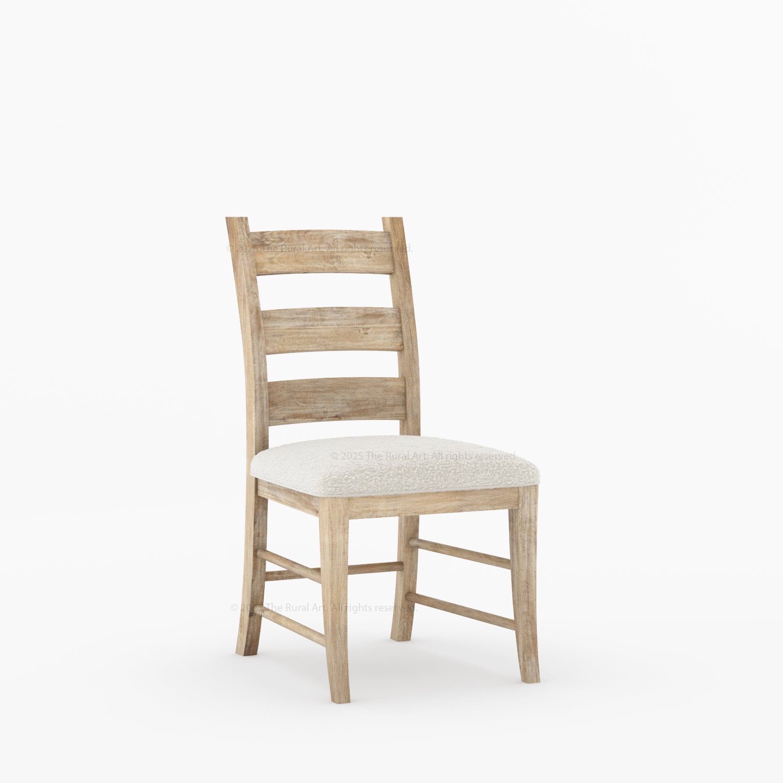 Goldfield Solid Wood Ladder Back Dining Chair with Upholstered Seat