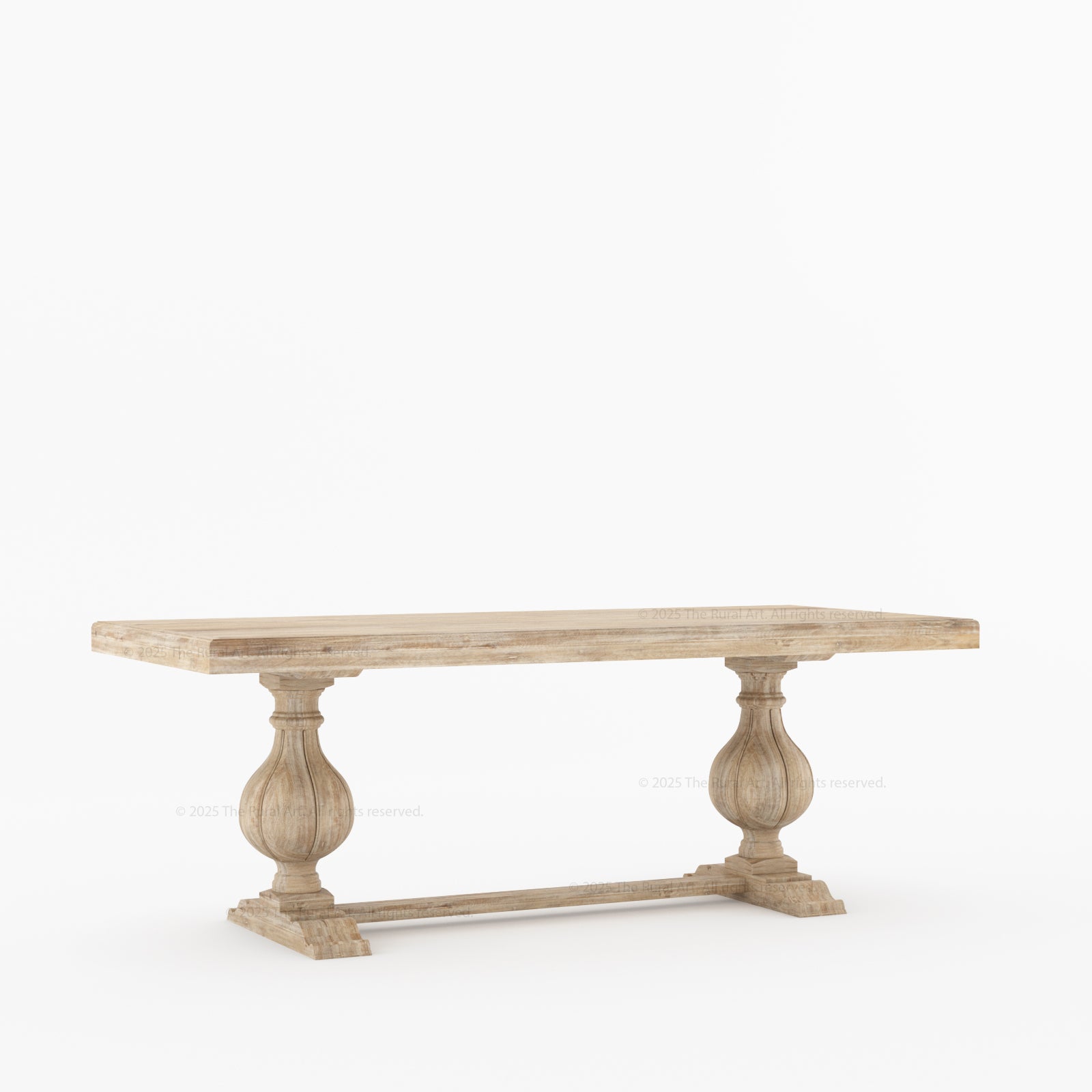 Manhattan Dual-Tone Solid Wood Dining Table with Pedestal Base