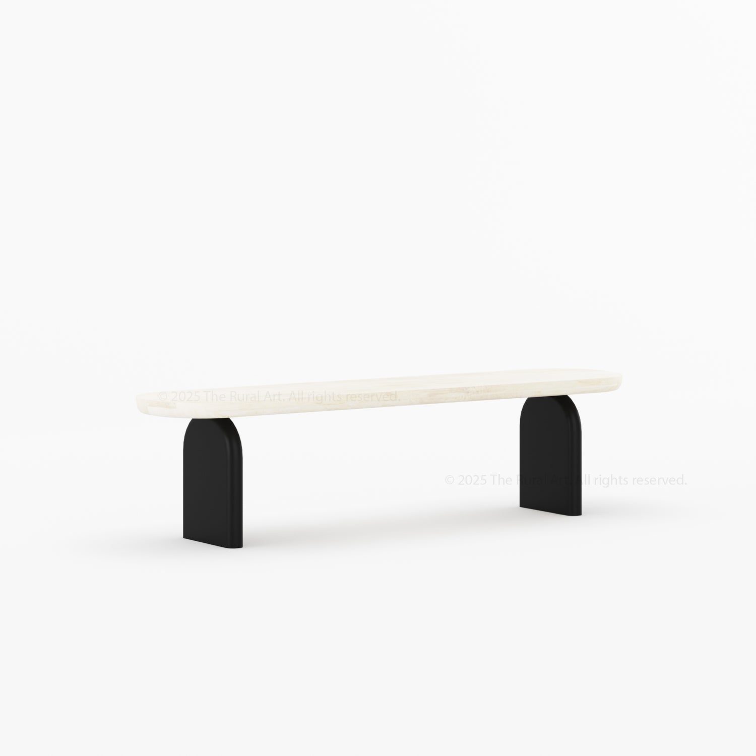 Blytheville Dual Tone Dining Bench with Curved Edges