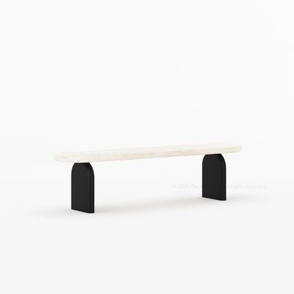 Blytheville Dual Tone Dining Bench with Curved Edges
